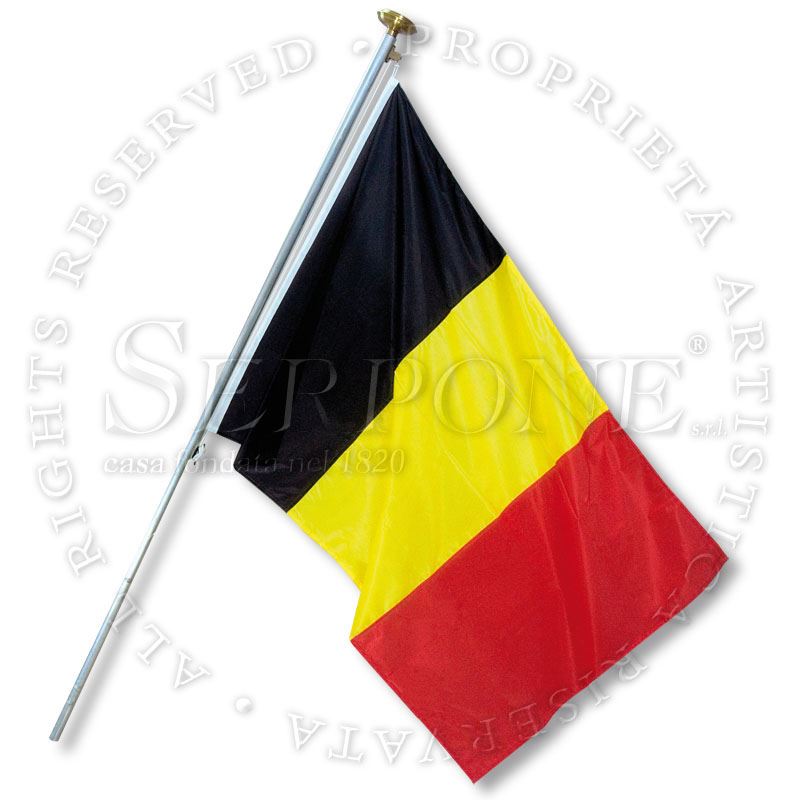 Bandiera Del Belgio 150x250 Cm - XXL, 100% Cotone Antistrappo, Resistente A Vento, Acqua E Sole